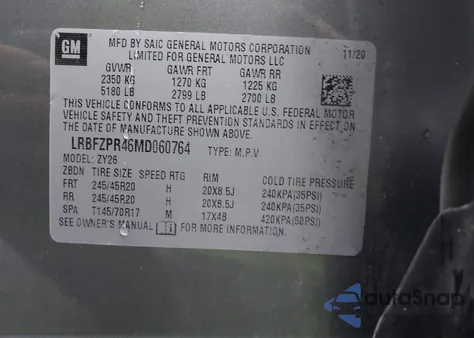 2021 Buick Envision Awd Essence z USA, uszkodzony, nr VIN LRBFZPR46MD060764